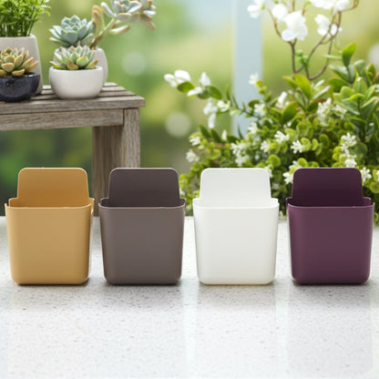 Multipurpose Plastic Wall Mounted Remote & Mobile Holder Stand – (Pack of 4 / Mix Color)