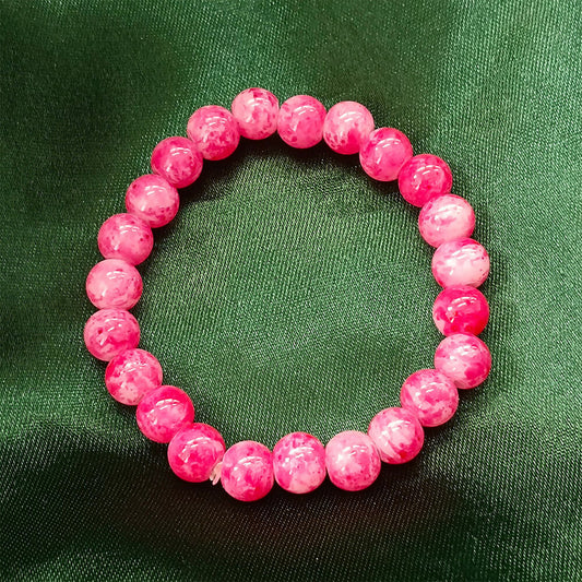 Pink Glass Beads Bracelet – Lightweight & Elegant Jewelry
